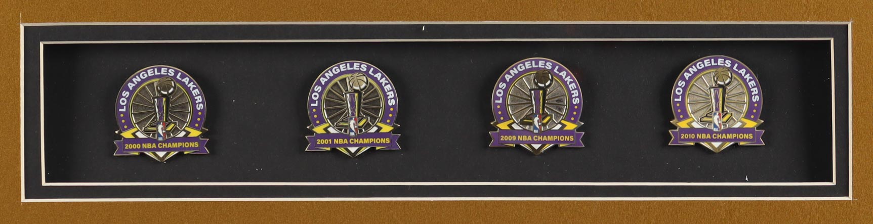 Kobe Bryant Custom Framed Jersey Display with (4) Championship Pins at PristineAuction.com Kobe Bryant Custom Framed Jersey Display with (4) Championship Pins at PristineAuction.com