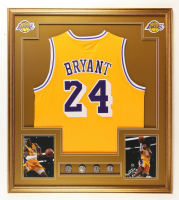 Kobe Bryant Custom Framed Jersey Display with (4) Championship Pins at PristineAuction.com
