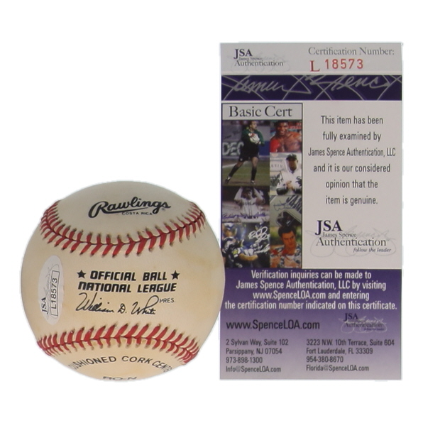 Ferguson "Fergie" Jenkins Signed ONL Baseball Inscribed "HOF 7/21/91" (JSA) at PristineAuction.com Ferguson "Fergie" Jenkins Signed ONL Baseball Inscribed "HOF 7/21/91" (JSA) at PristineAuction.com