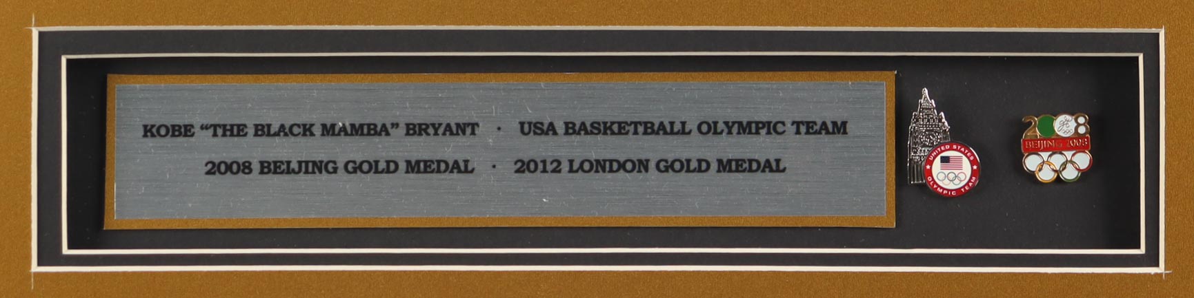 Kobe Bryant Custom Framed Jersey Display with (2) Olympic Pins at PristineAuction.com Kobe Bryant Custom Framed Jersey Display with (2) Olympic Pins at PristineAuction.com
