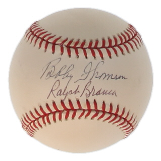 Ralph Branca & Bobby Thomson Signed OML Baseball (PSA) at PristineAuction.com Ralph Branca & Bobby Thomson Signed OML Baseball (PSA) at PristineAuction.com