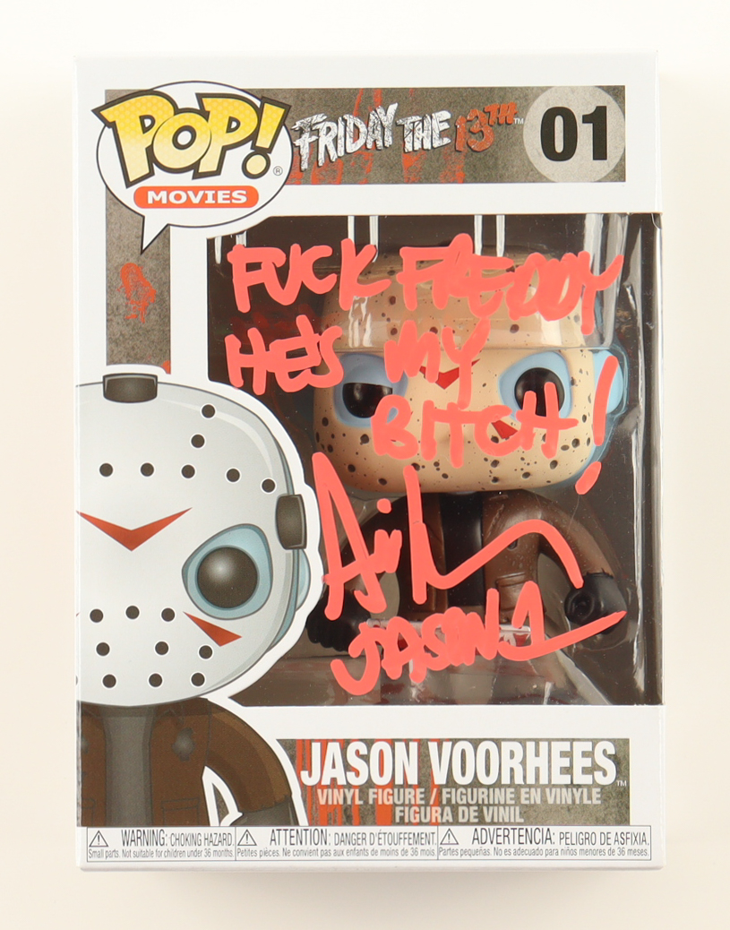 Ari Lehman Signed "Friday the 13th" #01 Jason Voorhees Funko Pop! Vinyl Figure Inscribed "F*** Freddy! He's My B****!" & "Jason 1" (JSA) at PristineAuction.com Ari Lehman Signed "Friday the 13th" #01 Jason Voorhees Funko Pop! Vinyl Figure Inscribed "F*** Freddy! He's My B****!" & "Jason 1" (JSA) at PristineAuction.com