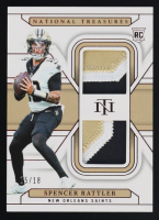 Spencer Rattler 2024 Panini National Treasures Rookie Dual Materials Jersey Number Red #39 #15/18 RC at PristineAuction.com