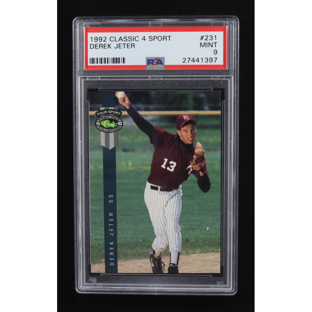 Derek Jeter 1992 Classic 4 Sport #231 RC (PSA 9) at PristineAuction.com