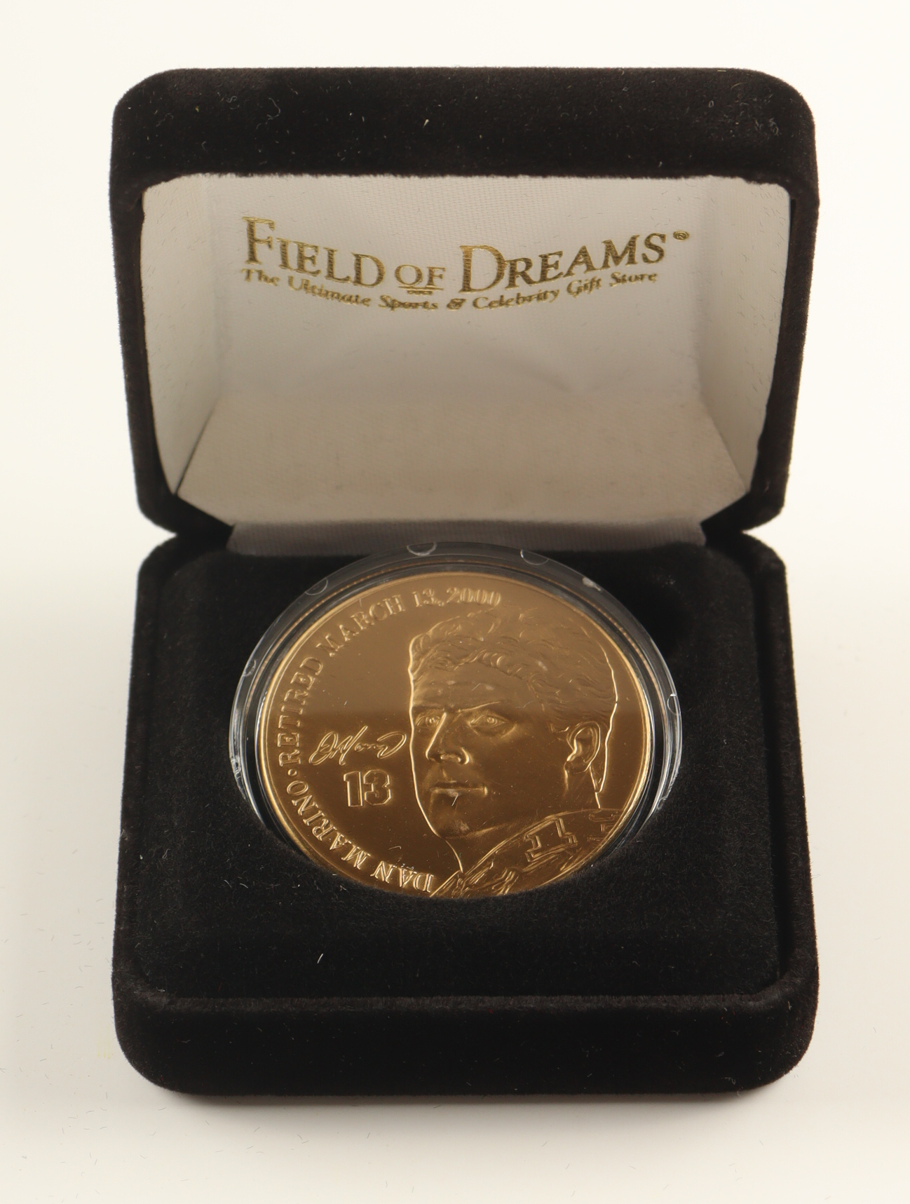 Dan Marino LE The Highland Mint Career Retirement Solid Bronze Coin With Display Case at PristineAuction.com Dan Marino LE The Highland Mint Career Retirement Solid Bronze Coin With Display Case at PristineAuction.com
