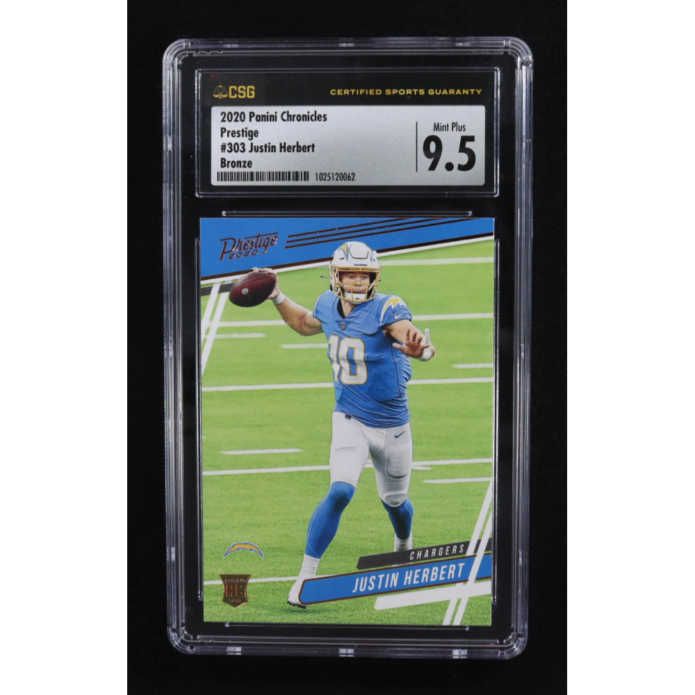 Justin Herbert 2020 Panini Chronicles Bronze / Prestige #303 RC (CGC 9.5) at PristineAuction.com