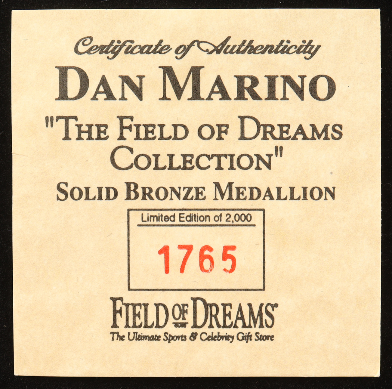 Dan Marino LE The Highland Mint Career Retirement Solid Bronze Coin With Display Case at PristineAuction.com Dan Marino LE The Highland Mint Career Retirement Solid Bronze Coin With Display Case at PristineAuction.com