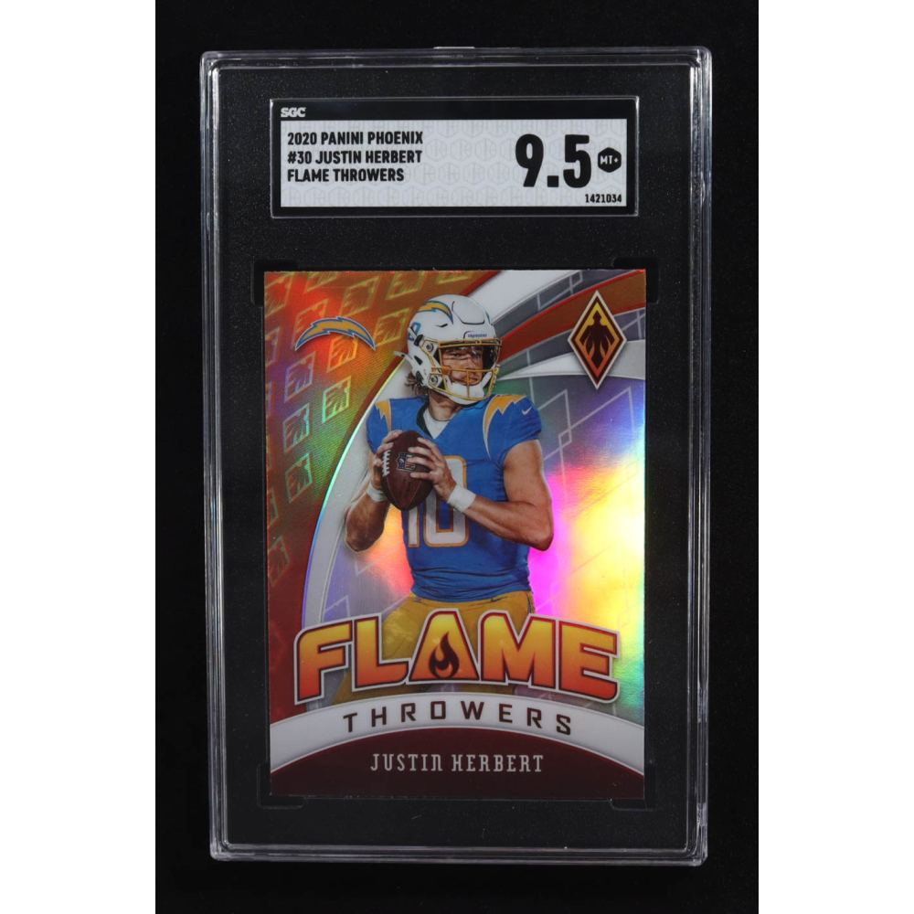 Justin Herbert 2020 Panini Phoenix Flame Throwers #30 RC (SGC 9.5) at PristineAuction.com