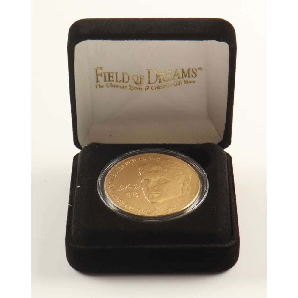 Dan Marino LE The Highland Mint Career Retirement Solid Bronze Coin With Display Case at PristineAuction.com