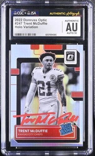 Trent McDuffie Signed 2022 Donruss Optic Holo Variation RR #247 RC (CGC | Auto 10) at PristineAuction.com Trent McDuffie Signed 2022 Donruss Optic Holo Variation RR #247 RC (CGC | Auto 10) at PristineAuction.com