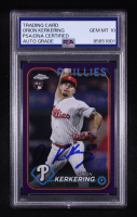 Orion Kerkering Signed 2024 Topps Chrome Logofractor Purple Refractors #180 RC #220/250 (PSA | Auto 10) at PristineAuction.com