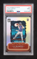J.J. McCarthy 2024 Donruss Optic Uptowns Prizm #10 RC (PSA 9) at PristineAuction.com