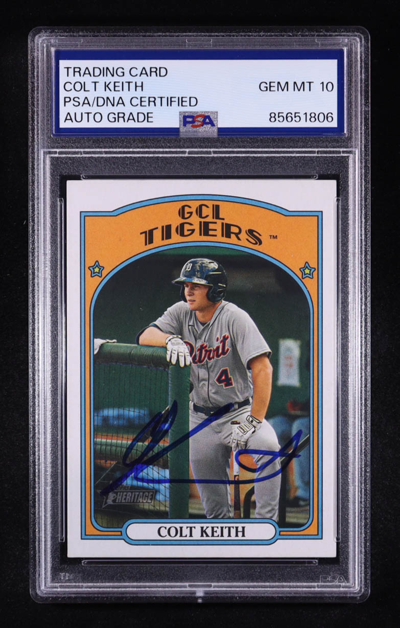 Colt Keith Signed 2021 Topps Heritage Minor League #104 RC (PSA | Auto 10) at PristineAuction.com Colt Keith Signed 2021 Topps Heritage Minor League #104 RC (PSA | Auto 10) at PristineAuction.com