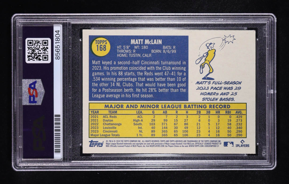 Matt McLain Signed 2024 Topps Archives #168 (PSA) at PristineAuction.com Matt McLain Signed 2024 Topps Archives #168 (PSA) at PristineAuction.com