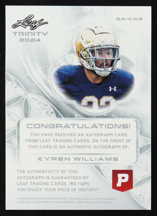 Kyren Williams 2024 Leaf Trinity Pristine Auction Promo #BA-KW2 RC at PristineAuction.com Kyren Williams 2024 Leaf Trinity Pristine Auction Promo #BA-KW2 RC at PristineAuction.com
