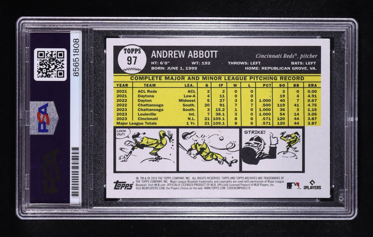 Andrew Abbott Signed 2024 Topps Archives #97 (PSA) at PristineAuction.com Andrew Abbott Signed 2024 Topps Archives #97 (PSA) at PristineAuction.com