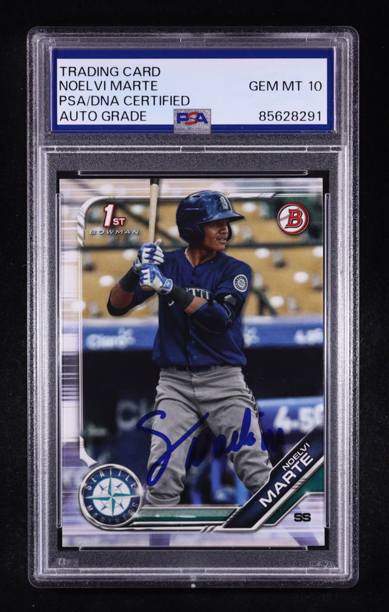 Noelvi Marte Signed 2019 Bowman Prospects #BP97 RC (PSA | Auto 10) at PristineAuction.com Noelvi Marte Signed 2019 Bowman Prospects #BP97 RC (PSA | Auto 10) at PristineAuction.com