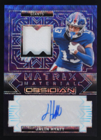 Jalin Hyatt 2024 Panini Obsidian Matrix Material Autographs Purple #5 #29/49 at PristineAuction.com