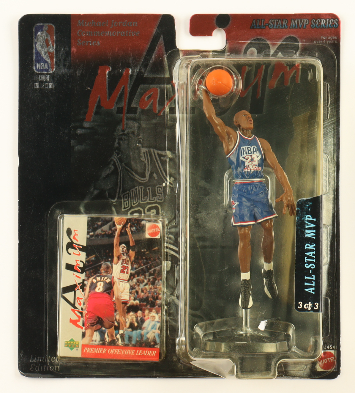 Michael Jordan Bulls LE 1999 Maximum Air Hoops All-Star MVP Series Commemorative Action Figure With Upper Deck Card at PristineAuction.com Michael Jordan Bulls LE 1999 Maximum Air Hoops All-Star MVP Series Commemorative Action Figure With Upper Deck Card at PristineAuction.com
