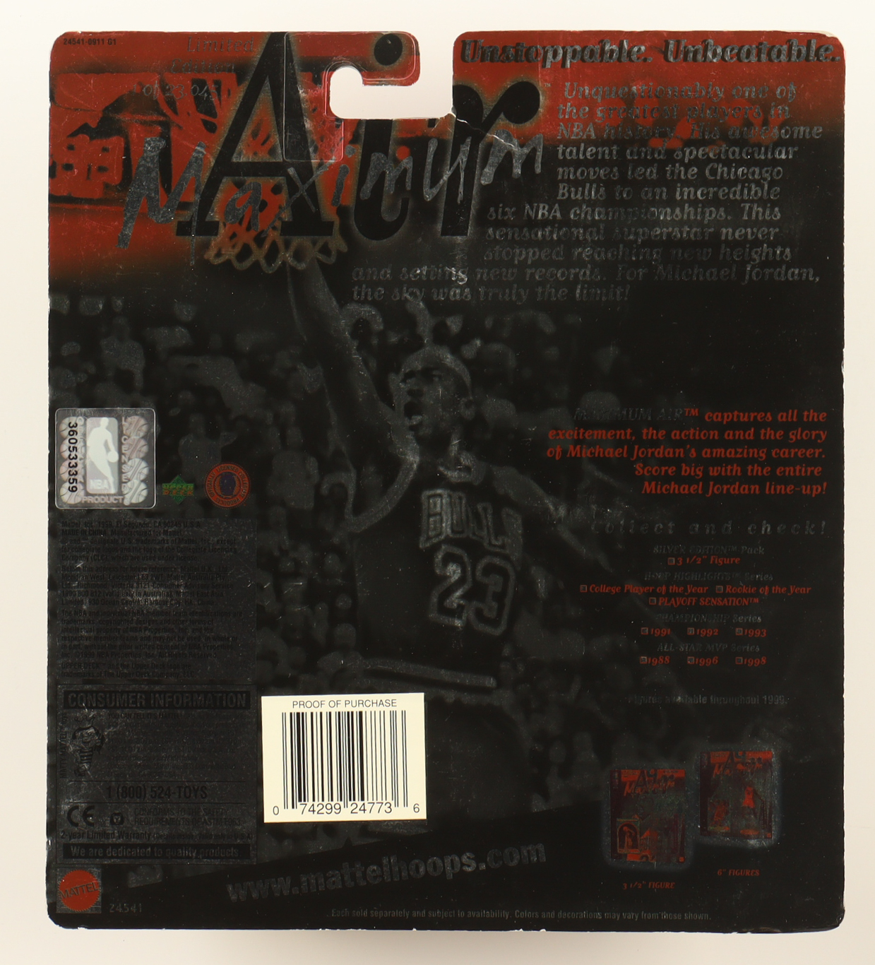 Michael Jordan Bulls LE 1999 Maximum Air Hoops All-Star MVP Series Commemorative Action Figure With Upper Deck Card at PristineAuction.com Michael Jordan Bulls LE 1999 Maximum Air Hoops All-Star MVP Series Commemorative Action Figure With Upper Deck Card at PristineAuction.com