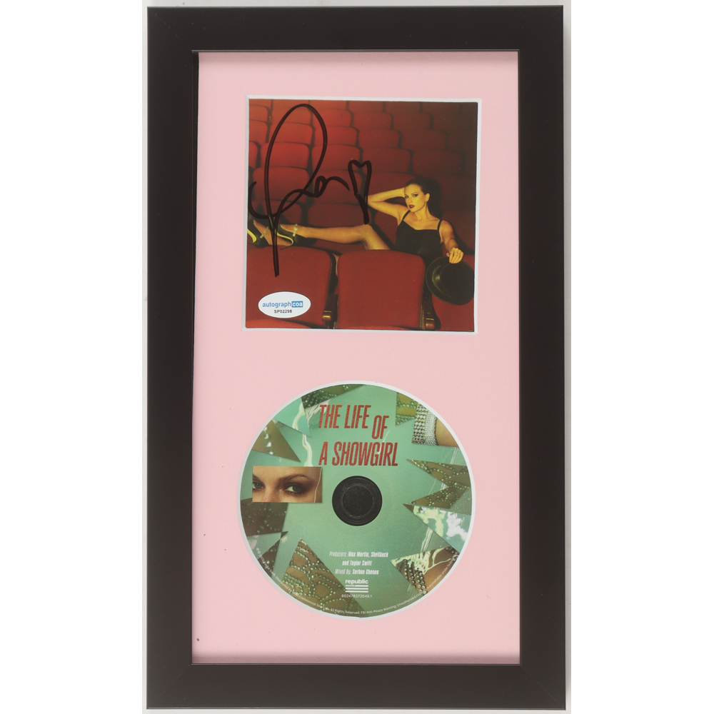 Taylor Swift Signed "The Life of a Showgirl" Custom Framed CD Insert Display (AutographCOA) at PristineAuction.com