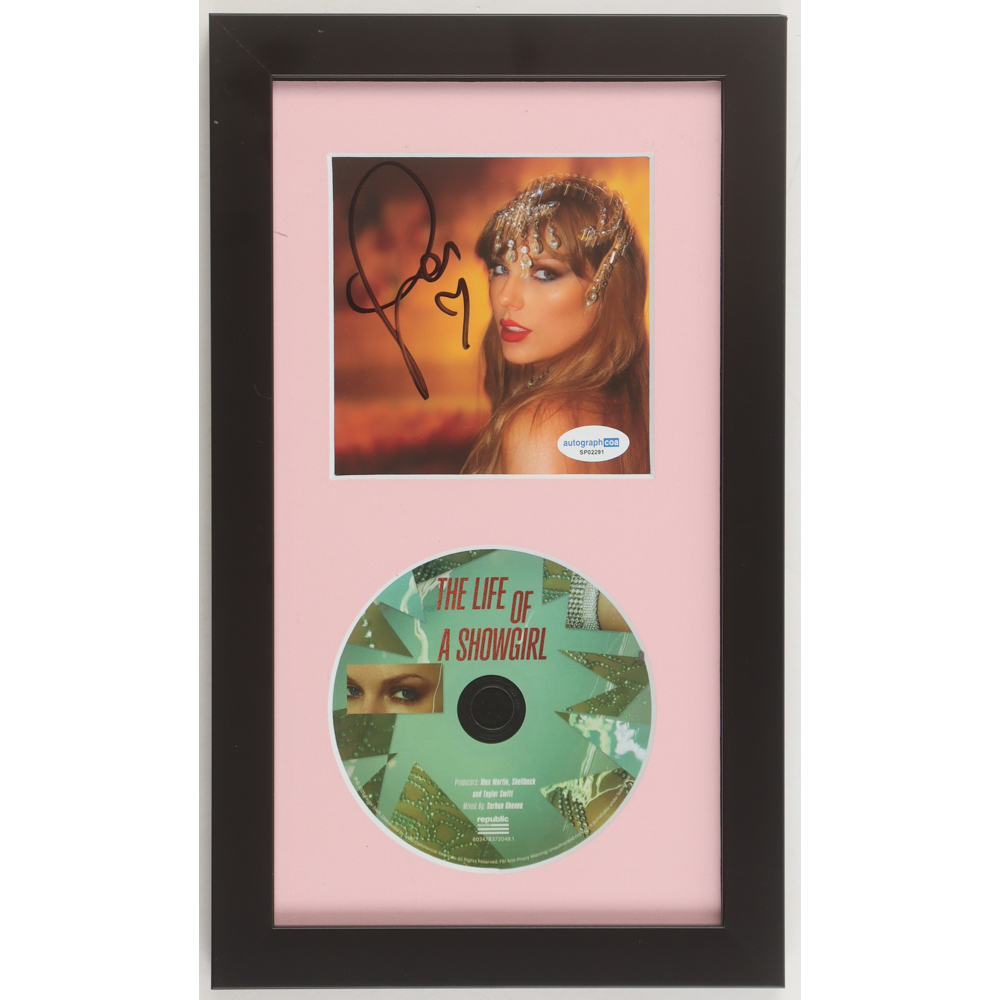 Taylor Swift Signed "The Life of a Showgirl" Custom Framed CD Insert Display (AutographCOA) at PristineAuction.com