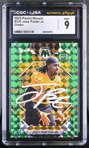 Joey Porter Jr. Signed 2023 Panini Mosaic Green #335 RC (CGC 9) at PristineAuction.com Joey Porter Jr. Signed 2023 Panini Mosaic Green #335 RC (CGC 9) at PristineAuction.com