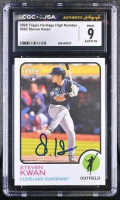 Steven Kwan 2022 Topps Heritage High Number #562 RC (CGC 9 | Auto 10) at PristineAuction.com