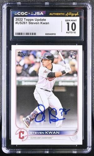 Steven Kwan Signed 2022 Topps Update #US261 RC (CGC 10 | Auto 10) at PristineAuction.com Steven Kwan Signed 2022 Topps Update #US261 RC (CGC 10 | Auto 10) at PristineAuction.com