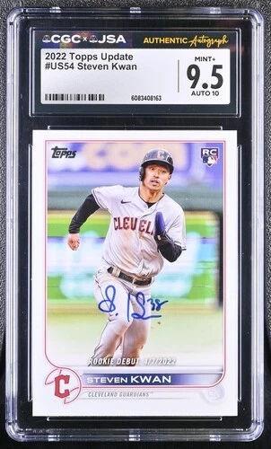 Steven Kwan Signed 2022 Topps Update #US54 RC (CGC 9.5 | Auto 10) at PristineAuction.com Steven Kwan Signed 2022 Topps Update #US54 RC (CGC 9.5 | Auto 10) at PristineAuction.com