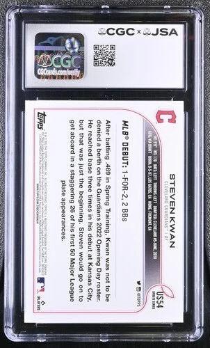 Steven Kwan Signed 2022 Topps Update #US54 RC (CGC 9.5 | Auto 10) at PristineAuction.com Steven Kwan Signed 2022 Topps Update #US54 RC (CGC 9.5 | Auto 10) at PristineAuction.com