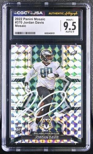 Jordan Davis Signed 2022 Panini Mosaic Mosaic #370 RC (CGC 9.5 | Auto 9) at PristineAuction.com Jordan Davis Signed 2022 Panini Mosaic Mosaic #370 RC (CGC 9.5 | Auto 9) at PristineAuction.com