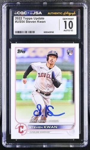 Steven Kwan Signed 2022 Topps Update #US54 RC (CGC 10 | Auto 10) at PristineAuction.com Steven Kwan Signed 2022 Topps Update #US54 RC (CGC 10 | Auto 10) at PristineAuction.com