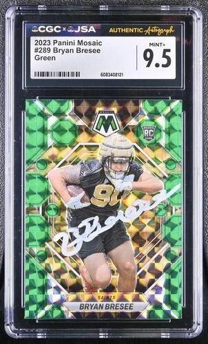 Bryan Bresee Signed 2023 Panini Mosaic Green #289 RC (CGC 9.5) at PristineAuction.com Bryan Bresee Signed 2023 Panini Mosaic Green #289 RC (CGC 9.5) at PristineAuction.com