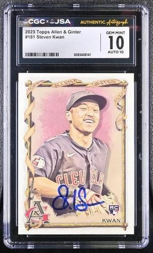 Steven Kwan Signed 2023 Topps Allen & Ginter #181 RC (CGC 10 | Auto 10) at PristineAuction.com Steven Kwan Signed 2023 Topps Allen & Ginter #181 RC (CGC 10 | Auto 10) at PristineAuction.com