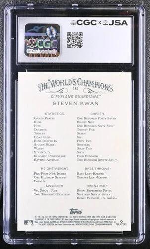 Steven Kwan Signed 2023 Topps Allen & Ginter #181 RC (CGC 10 | Auto 10) at PristineAuction.com Steven Kwan Signed 2023 Topps Allen & Ginter #181 RC (CGC 10 | Auto 10) at PristineAuction.com