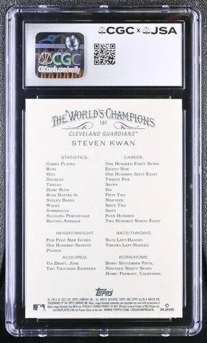 Steven Kwan Signed 2023 Topps Allen & Ginter #181 RC (CGC 10 | Auto 10) at PristineAuction.com Steven Kwan Signed 2023 Topps Allen & Ginter #181 RC (CGC 10 | Auto 10) at PristineAuction.com