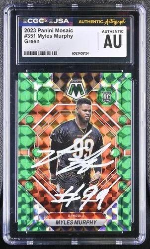 Myles Murphy Signed 2023 Panini Mosaic Green #351 RC (CGC) at PristineAuction.com Myles Murphy Signed 2023 Panini Mosaic Green #351 RC (CGC) at PristineAuction.com