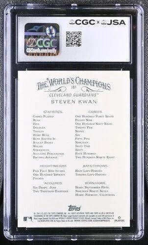 Steven Kwan Signed 2023 Topps Allen & Ginter #181 (CGC 10 | Auto 10) at PristineAuction.com Steven Kwan Signed 2023 Topps Allen & Ginter #181 (CGC 10 | Auto 10) at PristineAuction.com