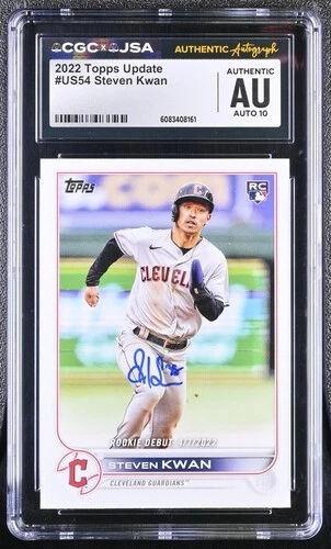 Steven Kwan Signed 2022 Topps Update #US54 RC (CGC | Auto 10) at PristineAuction.com Steven Kwan Signed 2022 Topps Update #US54 RC (CGC | Auto 10) at PristineAuction.com
