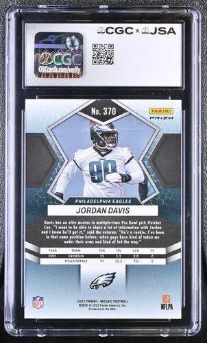 Jordan Davis Signed 2022 Panini Mosaic Green #370 RC (CGC 9 | Auto 10) at PristineAuction.com Jordan Davis Signed 2022 Panini Mosaic Green #370 RC (CGC 9 | Auto 10) at PristineAuction.com