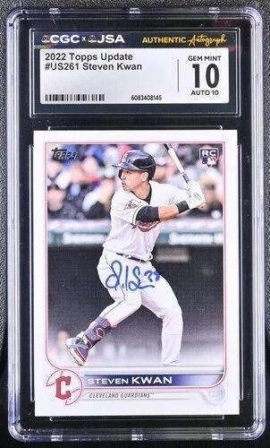Steven Kwan Signed 2022 Topps Update #US261 RC (CGC 10 | Auto 10) at PristineAuction.com Steven Kwan Signed 2022 Topps Update #US261 RC (CGC 10 | Auto 10) at PristineAuction.com