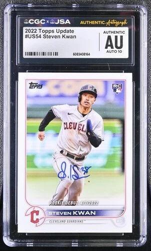 Steven Kwan Signed 2022 Topps Update #US54 RC (CGC | Auto 10) at PristineAuction.com Steven Kwan Signed 2022 Topps Update #US54 RC (CGC | Auto 10) at PristineAuction.com