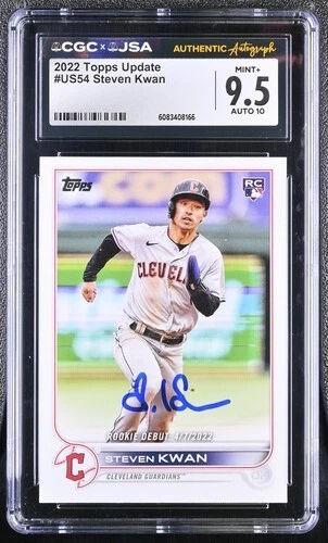 Steven Kwan Signed 2022 Topps Update #US54 RC (CGC 9.5 | Auto 10) at PristineAuction.com Steven Kwan Signed 2022 Topps Update #US54 RC (CGC 9.5 | Auto 10) at PristineAuction.com