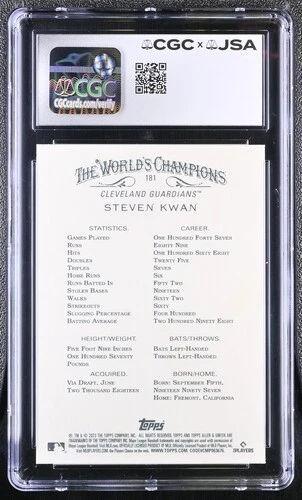 Steven Kwan Signed 2023 Topps Allen & Ginter #181 (CGC 10 | Auto 10) at PristineAuction.com Steven Kwan Signed 2023 Topps Allen & Ginter #181 (CGC 10 | Auto 10) at PristineAuction.com