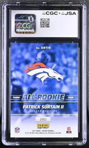 Patrick Surtain II Signed 2021 Panini Instant All-Rookie Team #ART19 RC (CGC) at PristineAuction.com Patrick Surtain II Signed 2021 Panini Instant All-Rookie Team #ART19 RC (CGC) at PristineAuction.com