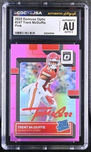 Trent McDuffie Signed 2022 Donruss Optic Pink RR #247 (CGC | Auto 9) at PristineAuction.com Trent McDuffie Signed 2022 Donruss Optic Pink RR #247 (CGC | Auto 9) at PristineAuction.com