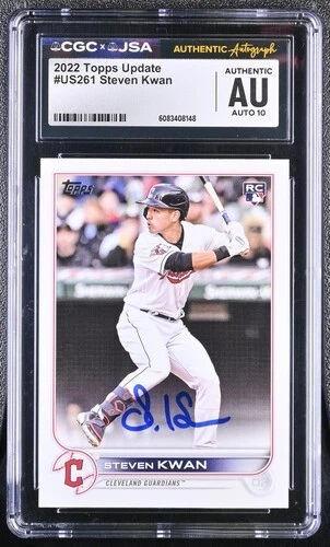 Steven Kwan Signed 2022 Topps Update #US261 RC (CGC | Auto 10) at PristineAuction.com Steven Kwan Signed 2022 Topps Update #US261 RC (CGC | Auto 10) at PristineAuction.com