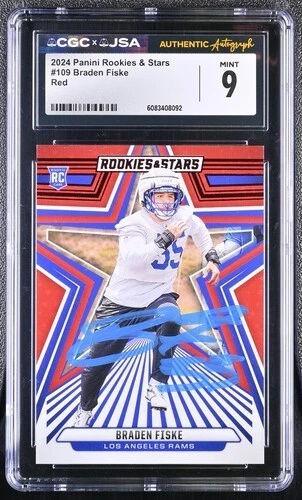 Braden Fiske Signed 2024 Panini Rookies & Stars Red #109 (CGC 9) at PristineAuction.com Braden Fiske Signed 2024 Panini Rookies & Stars Red #109 (CGC 9) at PristineAuction.com