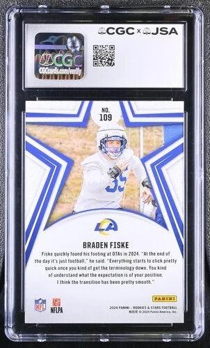 Braden Fiske Signed 2024 Panini Rookies & Stars Red #109 (CGC 9) at PristineAuction.com Braden Fiske Signed 2024 Panini Rookies & Stars Red #109 (CGC 9) at PristineAuction.com